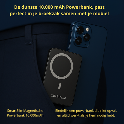 SmartSlim Powerbank | Dunste 10.000 mAh magnetische draadloze oplader en Powerbank ineen