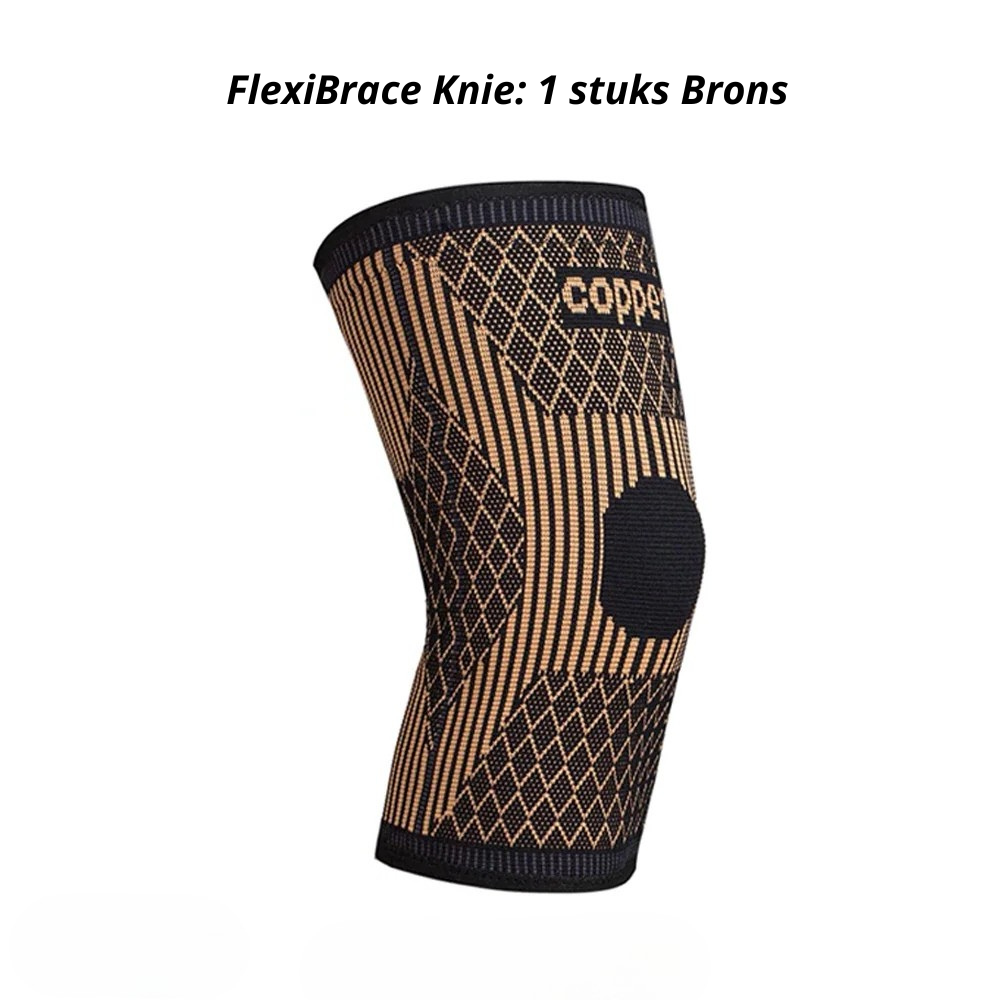 FlexiBrace Knie | Koperen Kniebrace voor Artritis, Pijnverlichting en Ondersteuning 1 plus 1 GRATIS