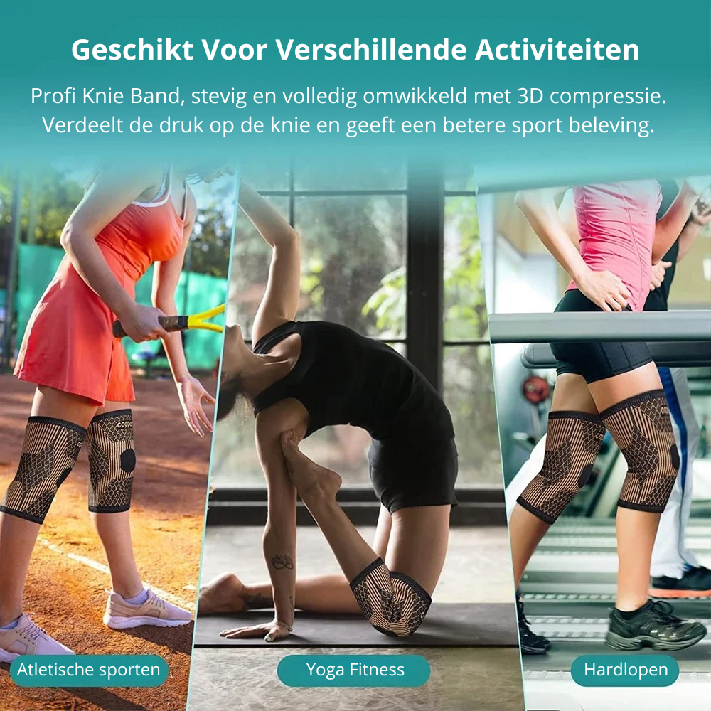 FlexiBrace Knie | Koperen Kniebrace voor Artritis, Pijnverlichting en Ondersteuning 1 plus 1 GRATIS