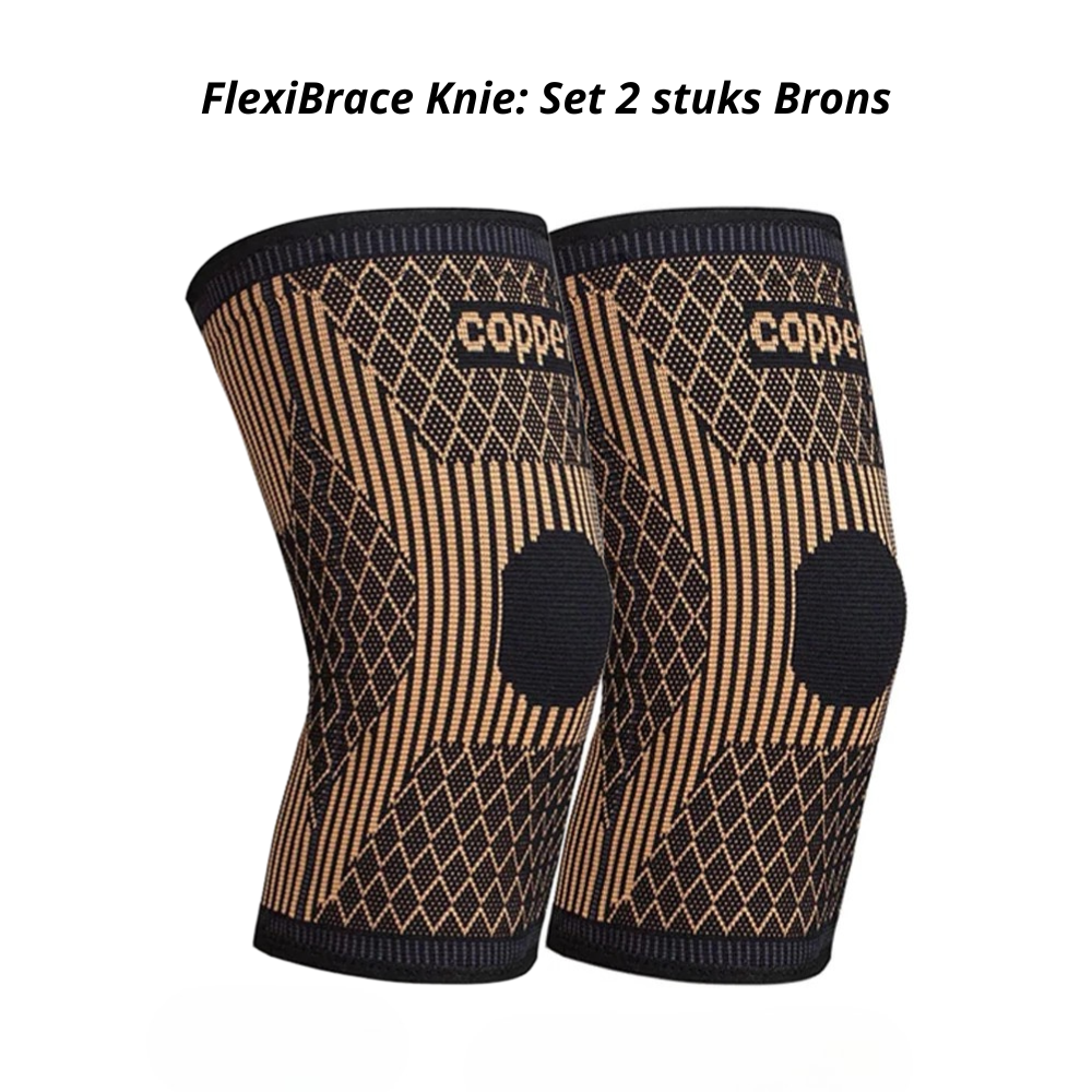 FlexiBrace Knie | Koperen Kniebrace voor Artritis, Pijnverlichting en Ondersteuning 1 plus 1 GRATIS