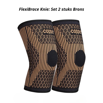 FlexiBrace Knie | Koperen Kniebrace voor Artritis, Pijnverlichting en Ondersteuning 1 plus 1 GRATIS