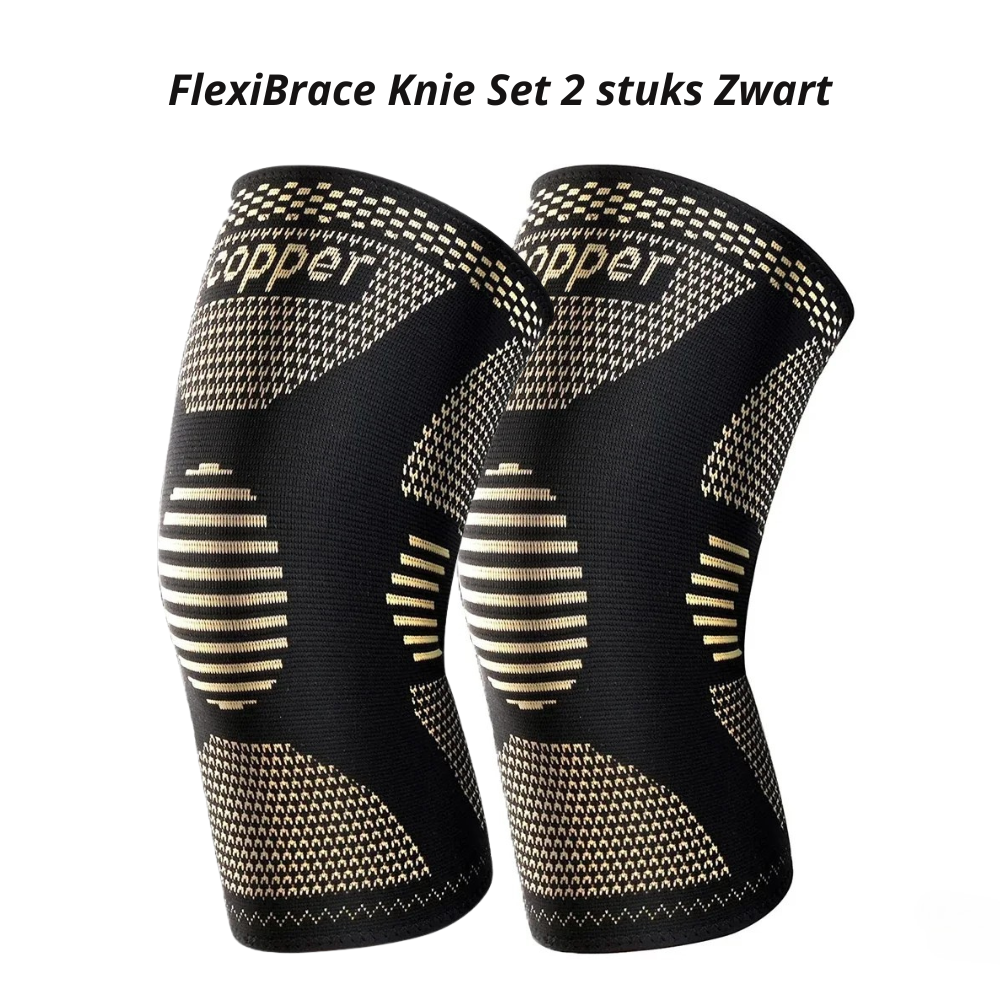 FlexiBrace Knie | Koperen Kniebrace voor Artritis, Pijnverlichting en Ondersteuning 1 plus 1 GRATIS