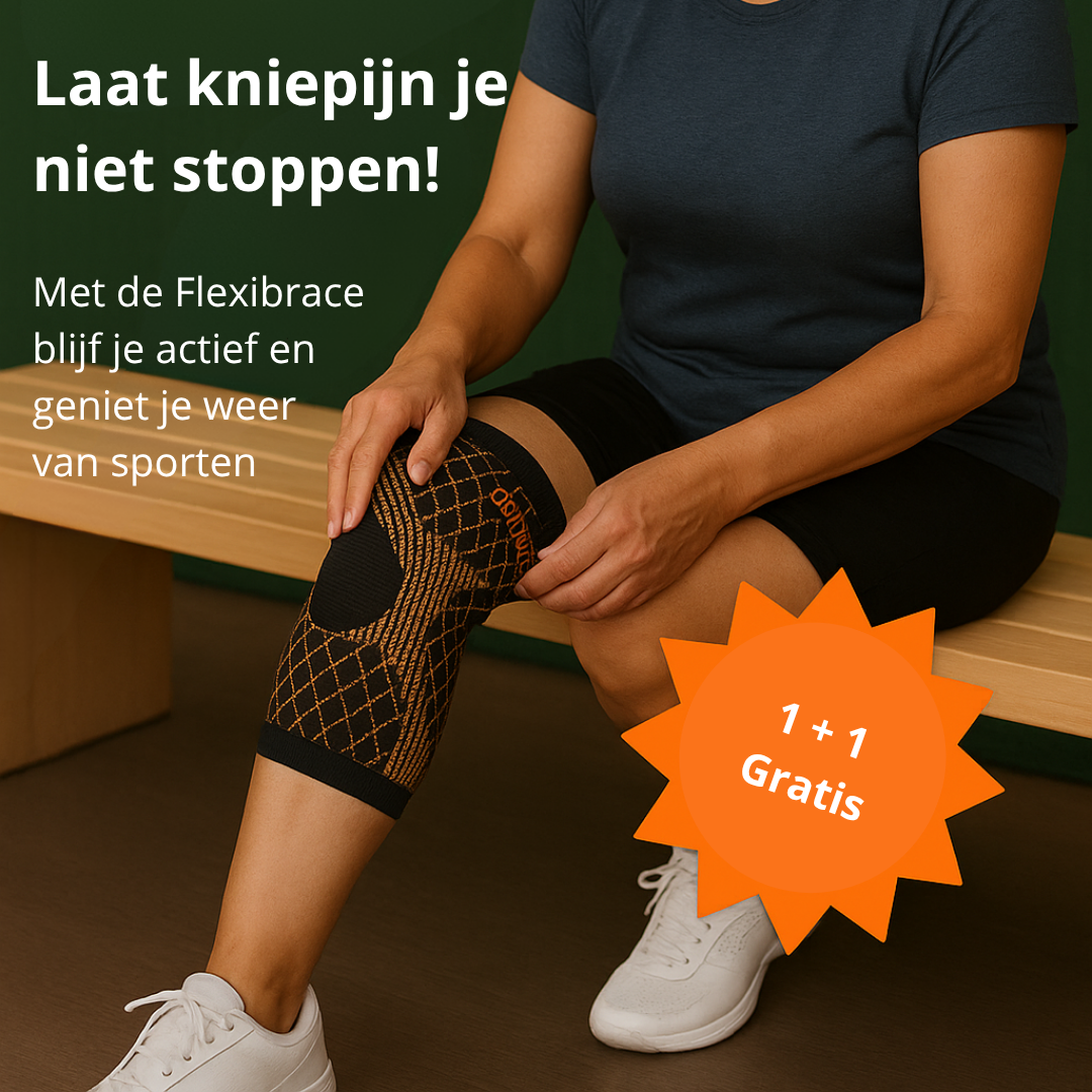 FlexiBrace Knie | Koperen Kniebrace voor Artritis, Pijnverlichting en Ondersteuning 1 plus 1 GRATIS