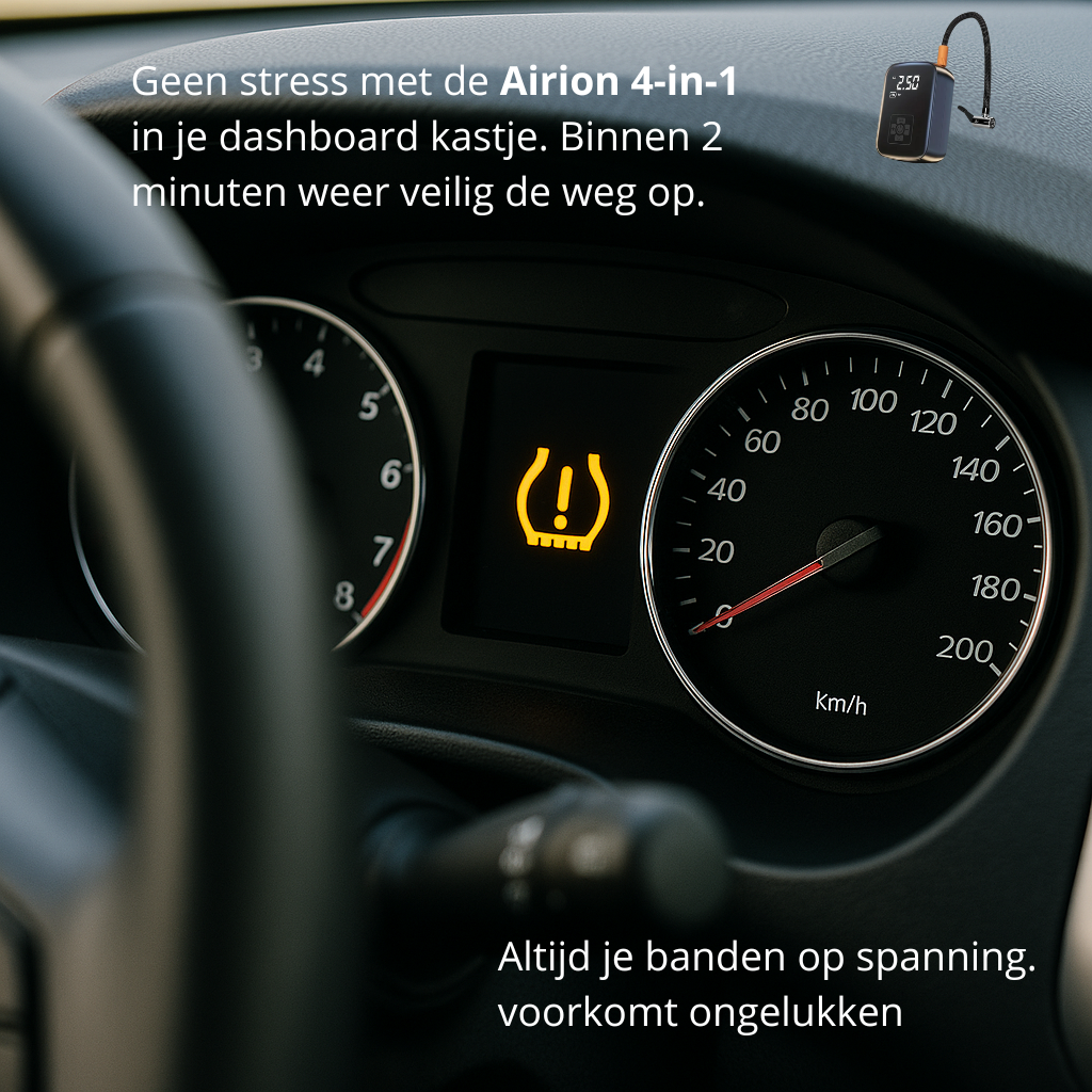 Airion 4-in-1 | Draagbare elektrische pomp voor Fiets, Auto, Luchtbed, of bal.