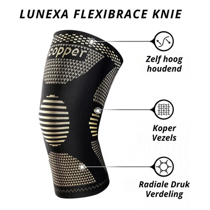 FlexiBrace Knie | Koperen Kniebrace voor Artritis, Pijnverlichting en Ondersteuning 1 plus 1 GRATIS