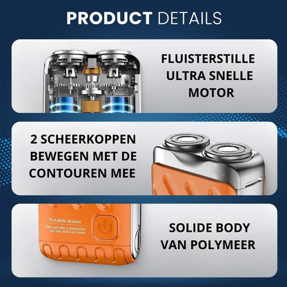 GroomMate One | Elektrische shaver in broekzakformaat voor de (zaken-)reiziger en op vakantie.