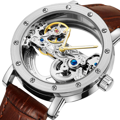 Skeleton Eclipse Automatic- Leather edition | Automatisch Horloge Leren band Mechanisch Waterdicht