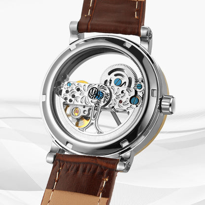 Skeleton Eclipse Automatic- Leather edition | Automatisch Horloge Leren band Mechanisch Waterdicht