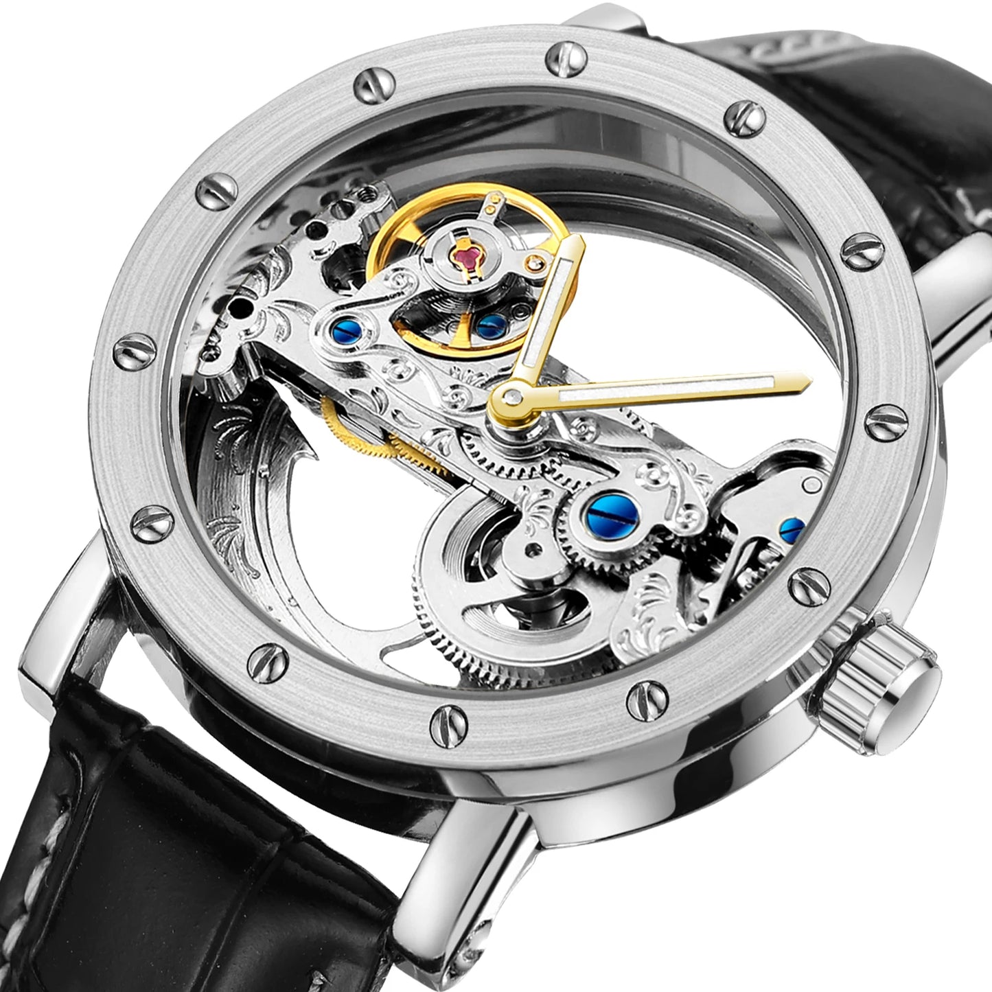 Skeleton Eclipse Automatic- Leather edition | Automatisch Horloge Leren band Mechanisch Waterdicht