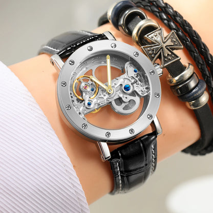 Skeleton Eclipse Automatic- Leather edition | Automatisch Horloge Leren band Mechanisch Waterdicht