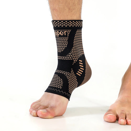 FlexiBrace Ankle | Koperen enkelbrace, geïnfuseerde enkel sokken voor voetpijn, verstuikte enkel, herstel