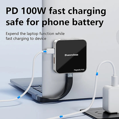 8 in 1 magnetische hub USB C dockingstation Type C naar HDMI 4K60Hz adapter USB A 3.2 10Gbps PD100W USB-hubsplitter voor pc-laptop2025-10-21 17:45:14