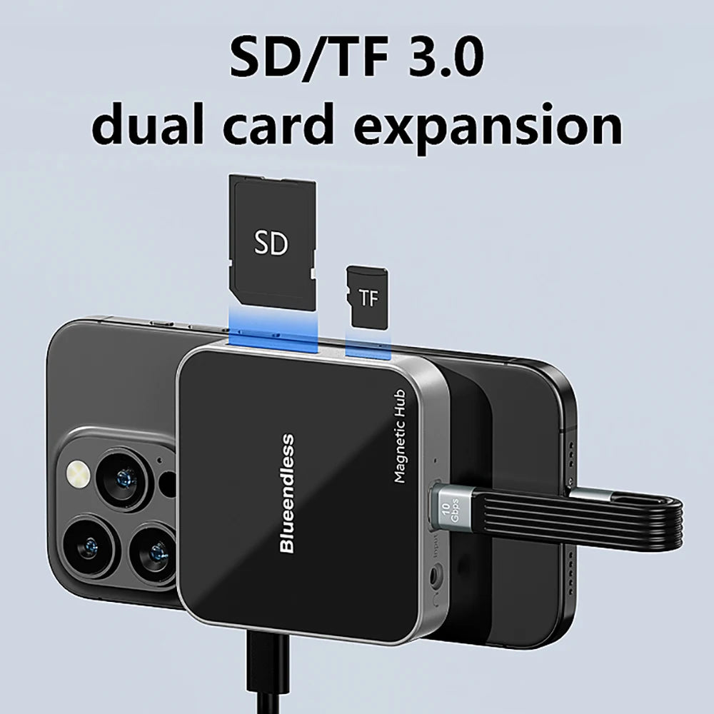 8 in 1 magnetische hub USB C dockingstation Type C naar HDMI 4K60Hz adapter USB A 3.2 10Gbps PD100W USB-hubsplitter voor pc-laptop2025-10-21 17:45:14