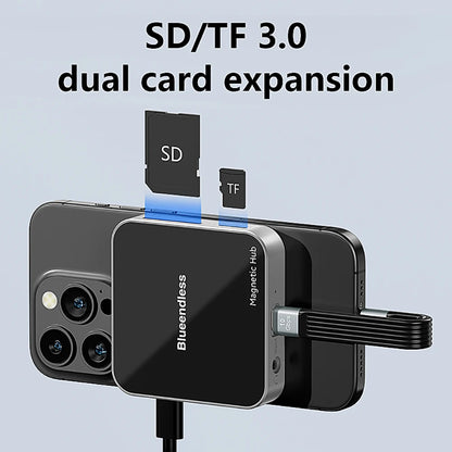 8 in 1 magnetische hub USB C dockingstation Type C naar HDMI 4K60Hz adapter USB A 3.2 10Gbps PD100W USB-hubsplitter voor pc-laptop2025-10-21 17:45:14