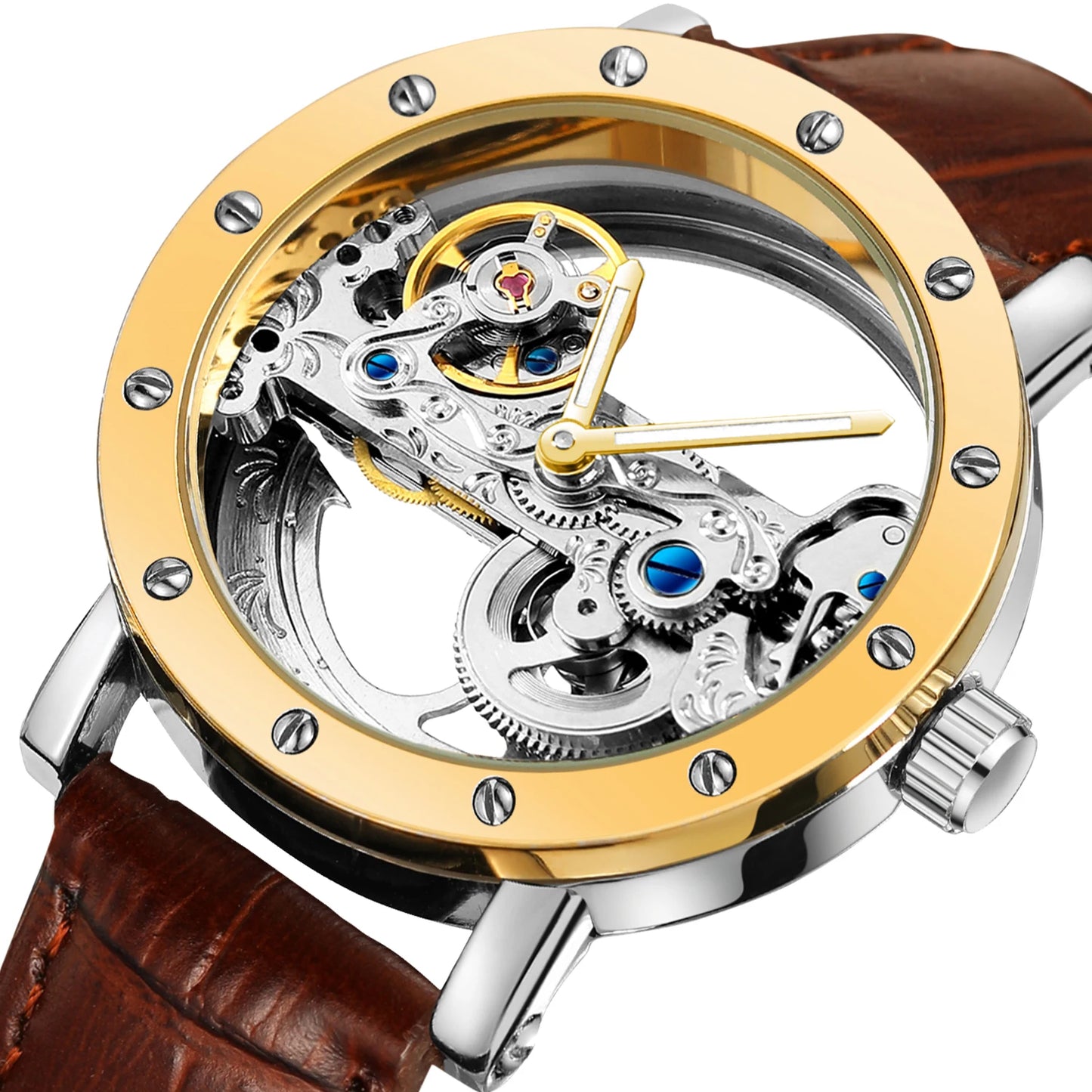 Skeleton Eclipse Automatic- Leather edition | Automatisch Horloge Leren band Mechanisch Waterdicht