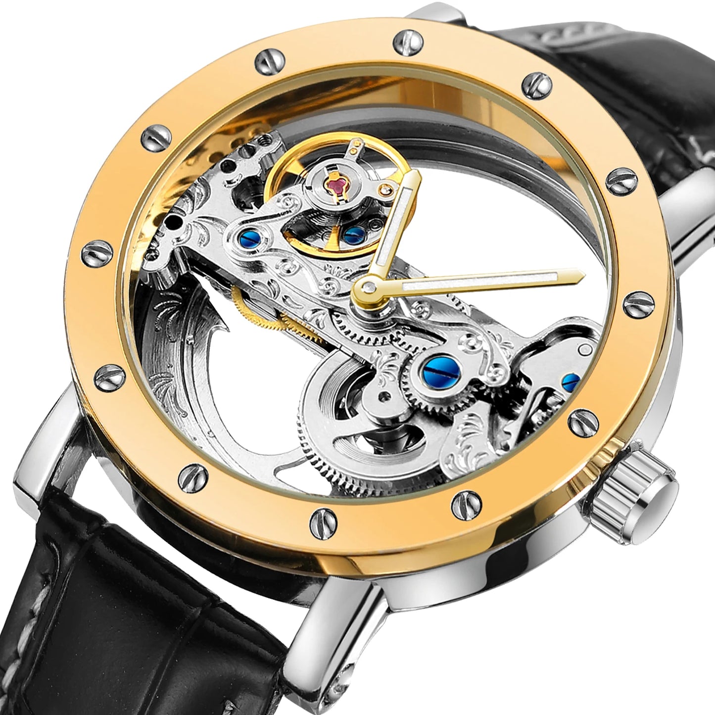Skeleton Eclipse Automatic- Leather edition | Automatisch Horloge Leren band Mechanisch Waterdicht