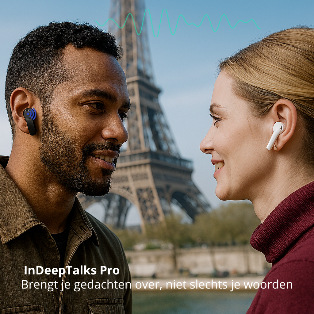 InDeepTalks™ Pro | Dé AI earpods voor echte gesprekken in meer dan 100 talen.