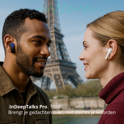 InDeepTalks™ Pro | Dé AI earpods voor echte gesprekken in meer dan 100 talen.